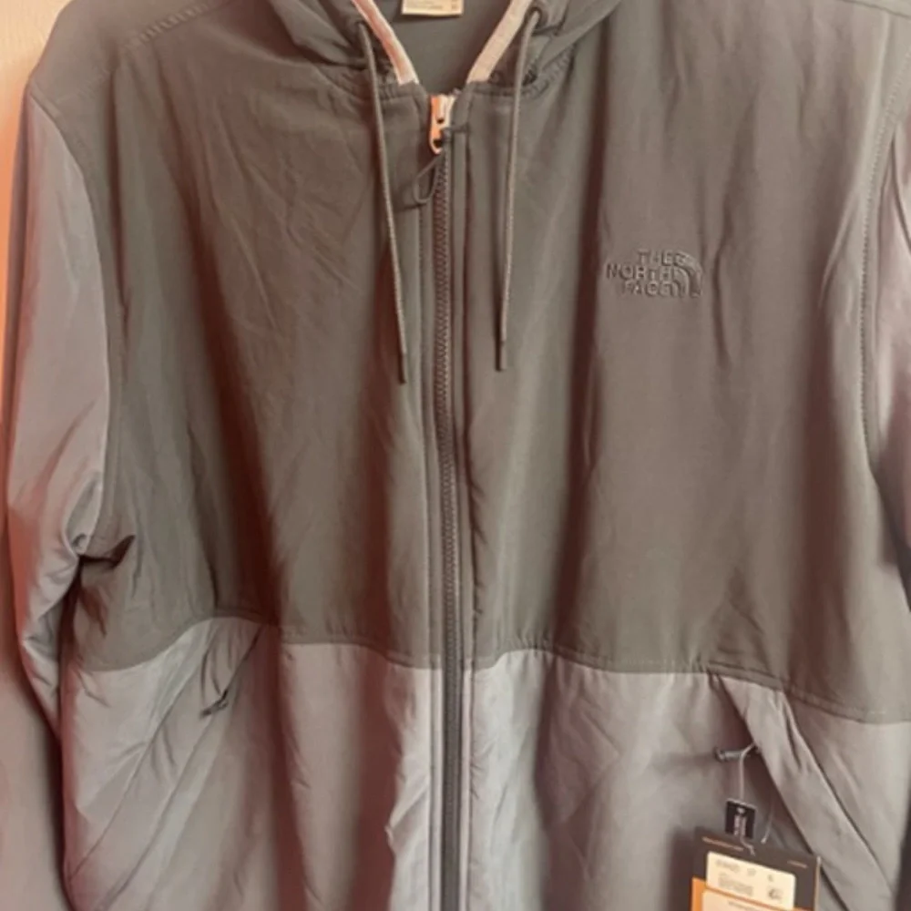 The North Face Men’s Two-Tone Hooded Lightweight Jacket — Dark Gray & Light Gray
